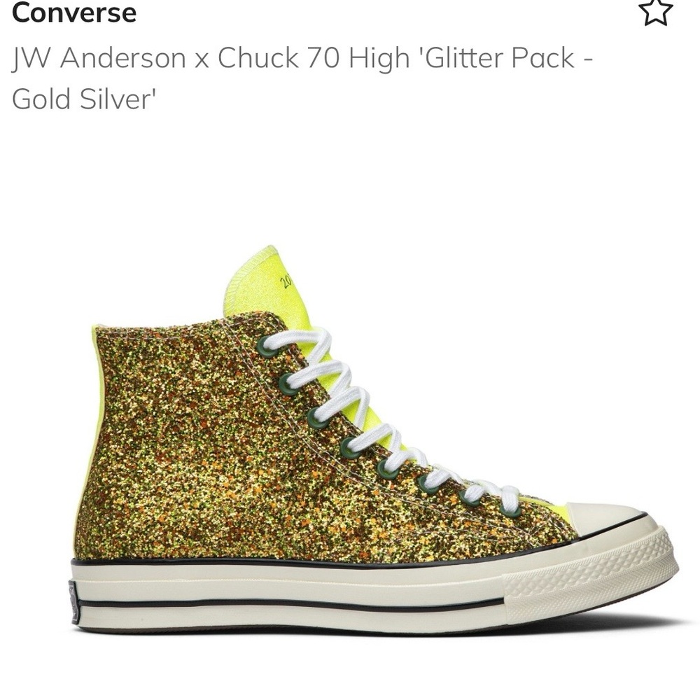 Converse High-Top Sneakers - Silver and Gold Glitter New, extra laces, dust bag!